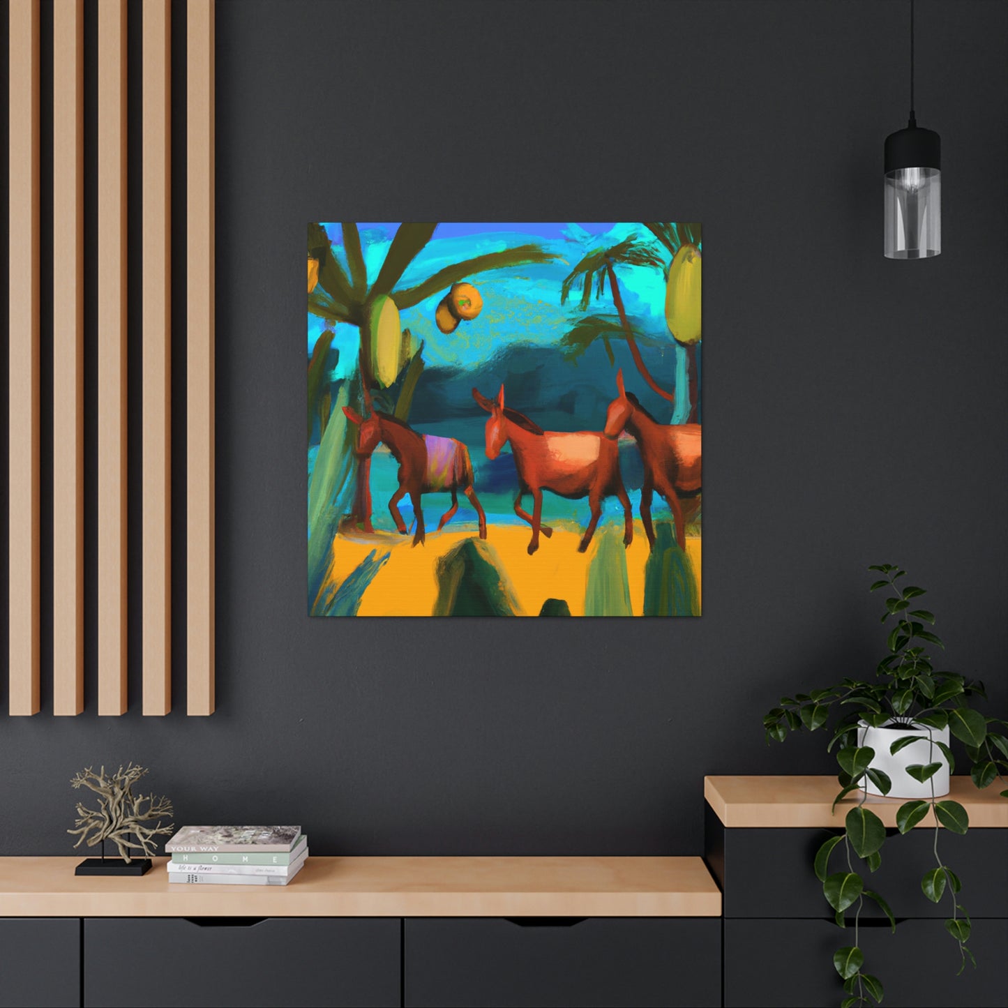 "Mules and Majestic Beauty" - Canvas