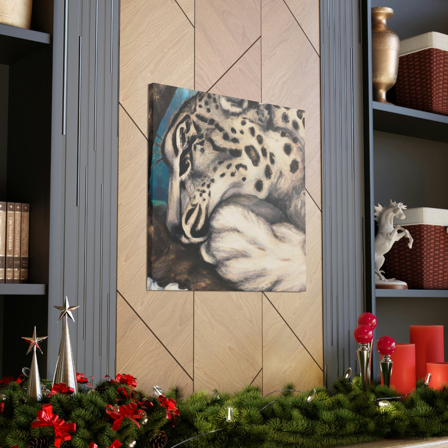 Snow Leopard Silhouette - Canvas