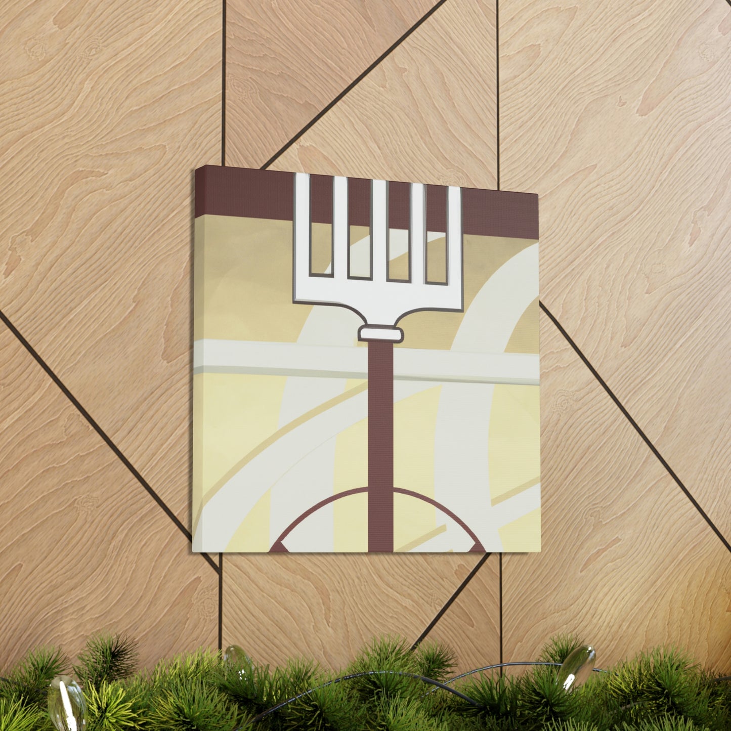 "Flamboyant Deco Pitchfork" - Canvas