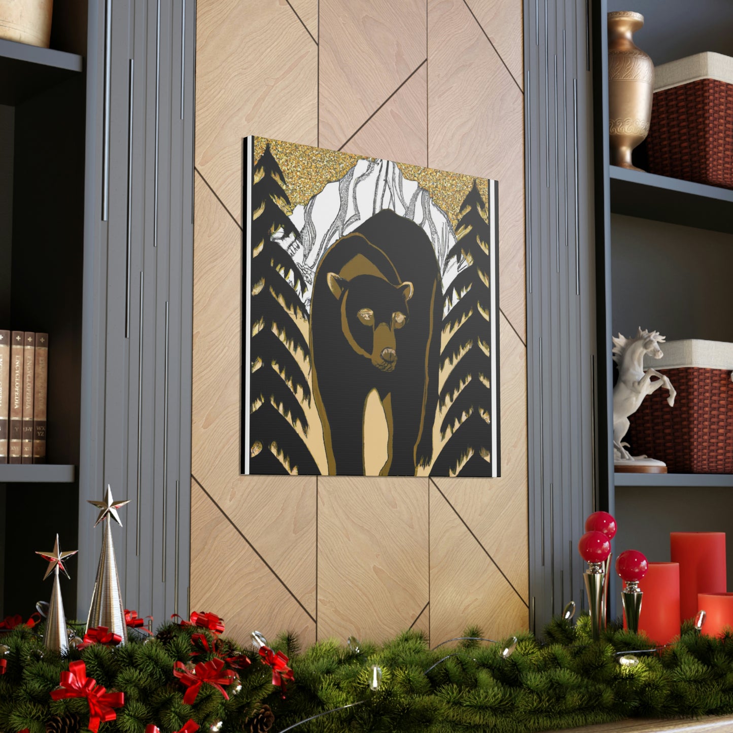 Dancing Art Deco Bear - Canvas