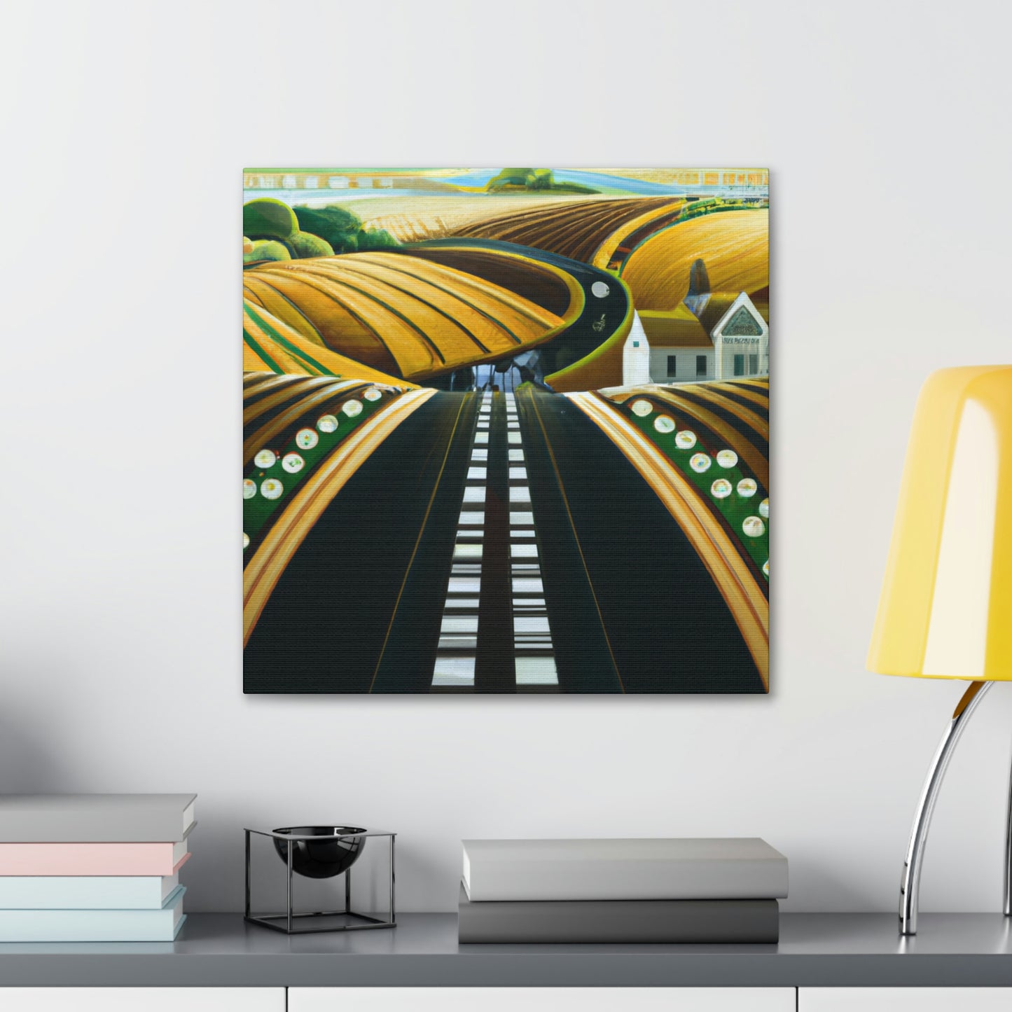 "Country Road in Art Deco" - Canvas