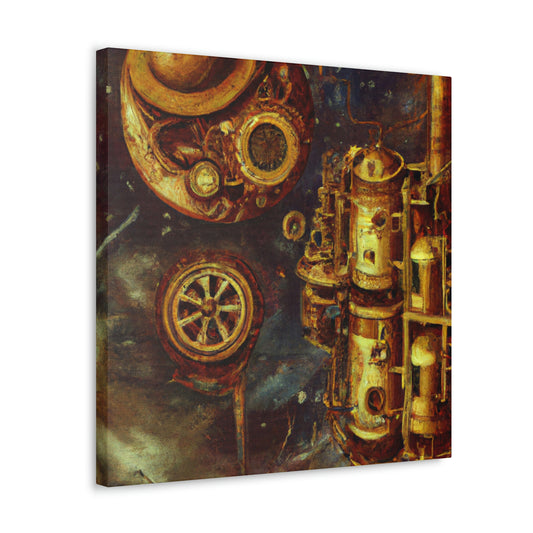 "Steampunk Space Station Dreams" - Canvas