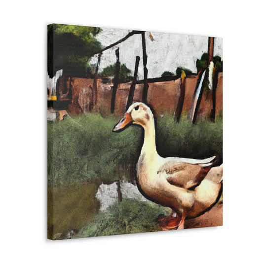 Duck Floating Serenely - Canvas