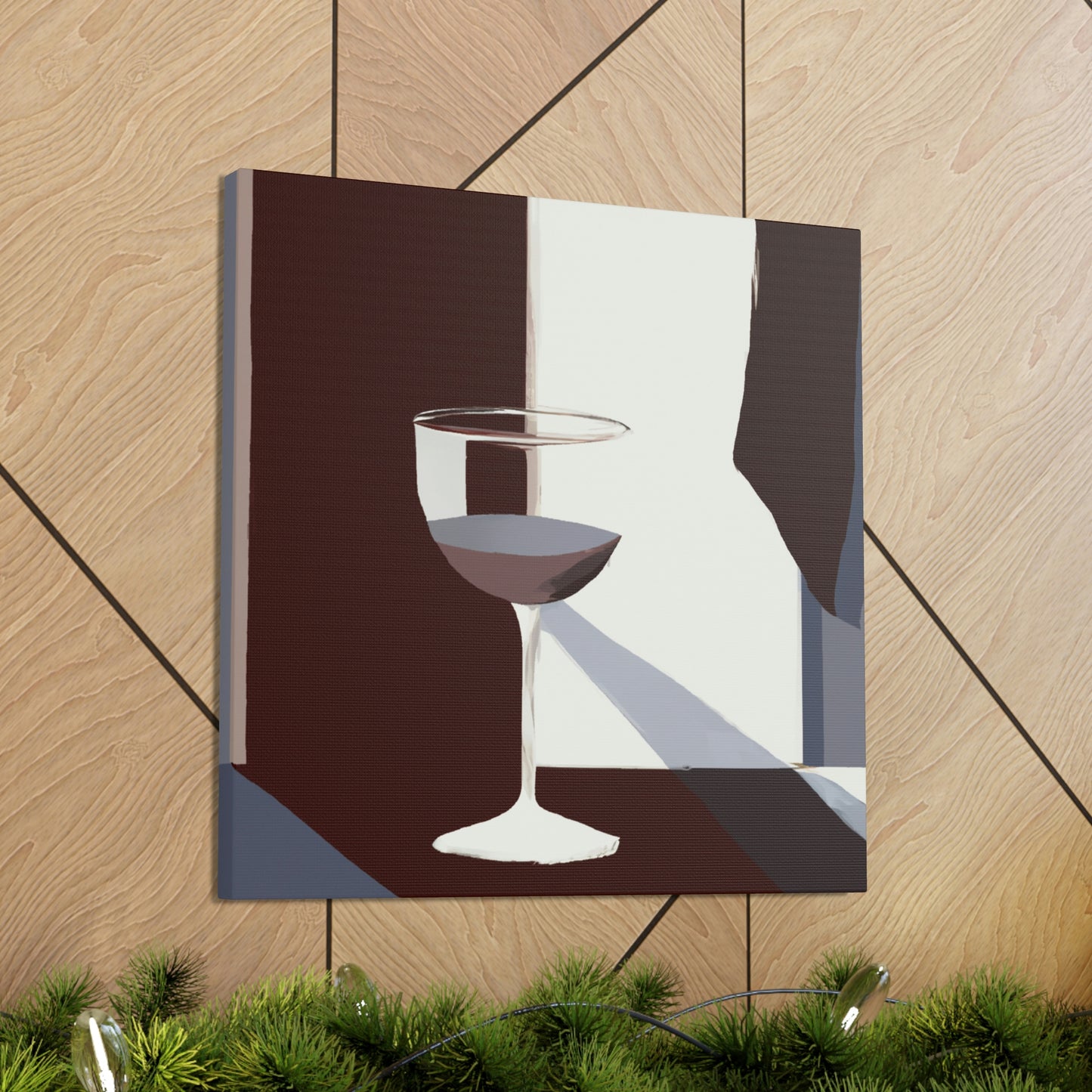 "Vintage Wine Glass Glows" - Canvas