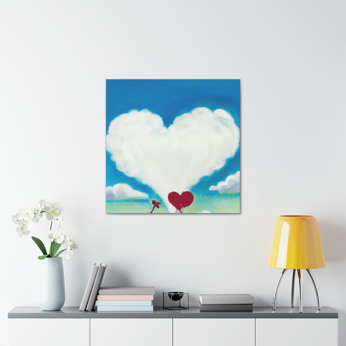 "Heart-Shaped Freedom Cloud" - Canvas