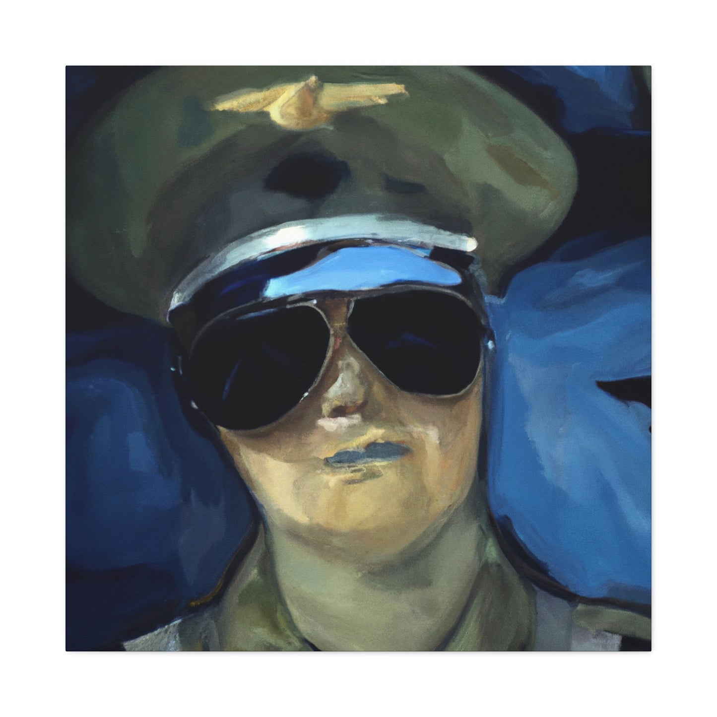 Navy Pilot Expressionism - Canvas