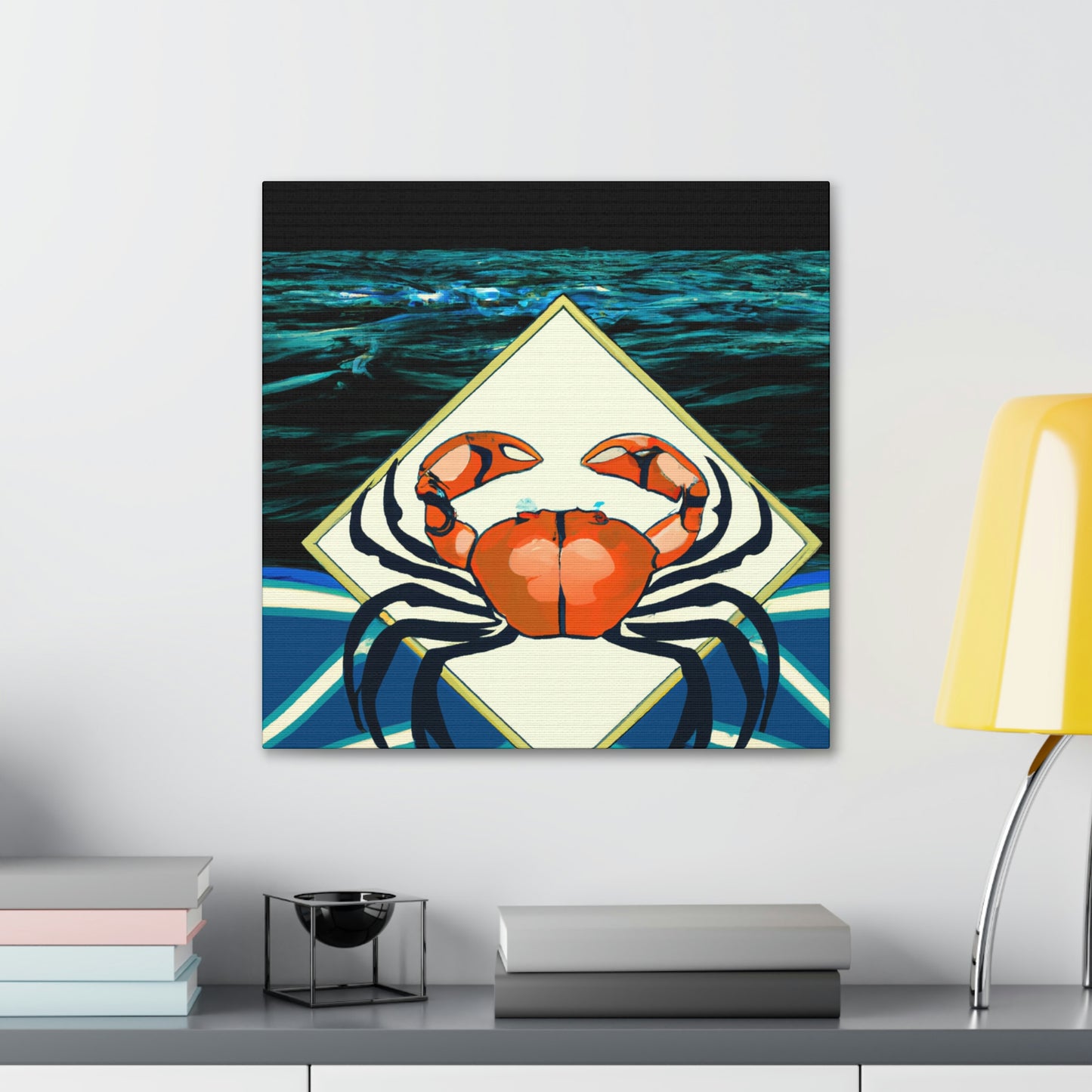 "Crab's Deco Dance" - Canvas