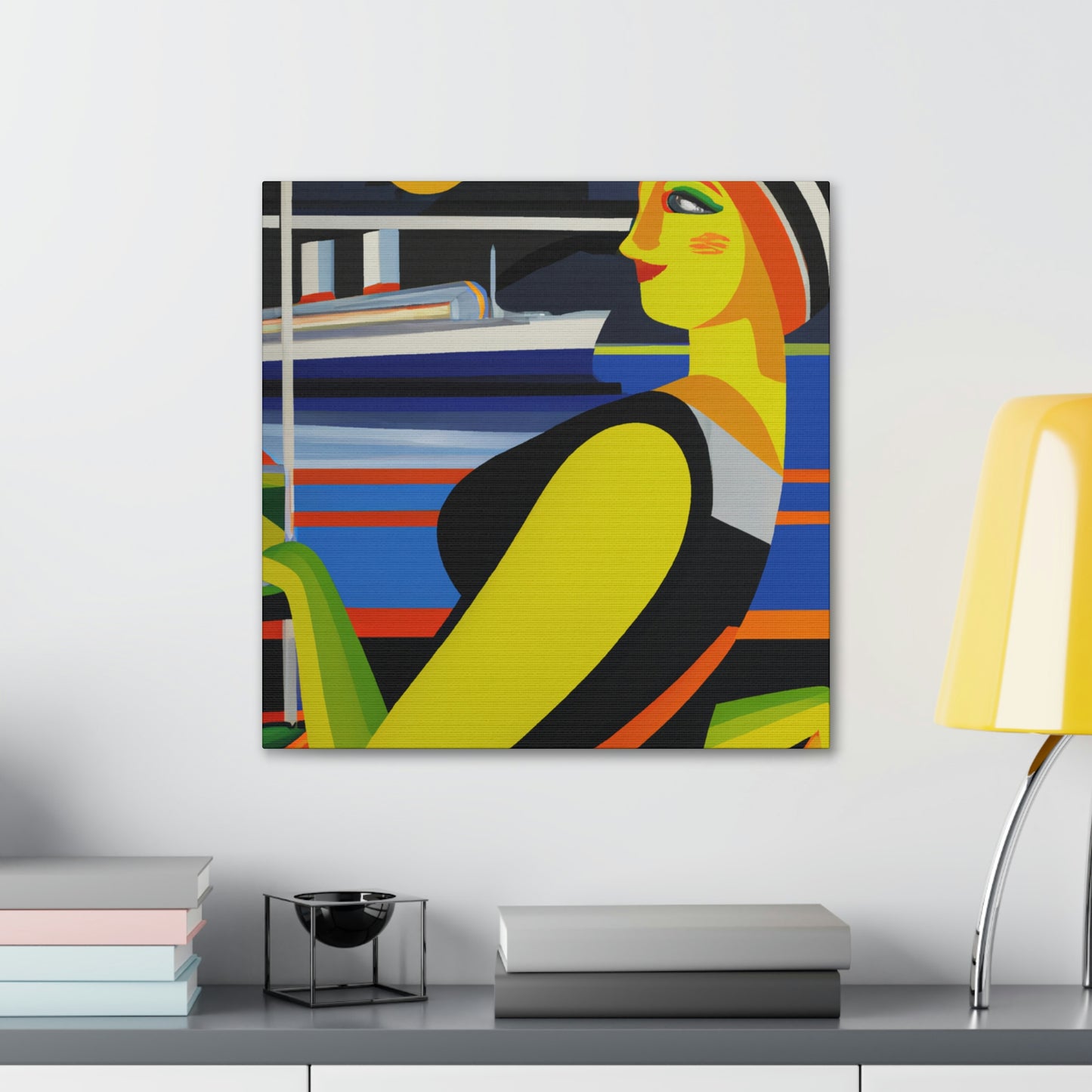 "Nautical Art Deco Glow" - Canvas