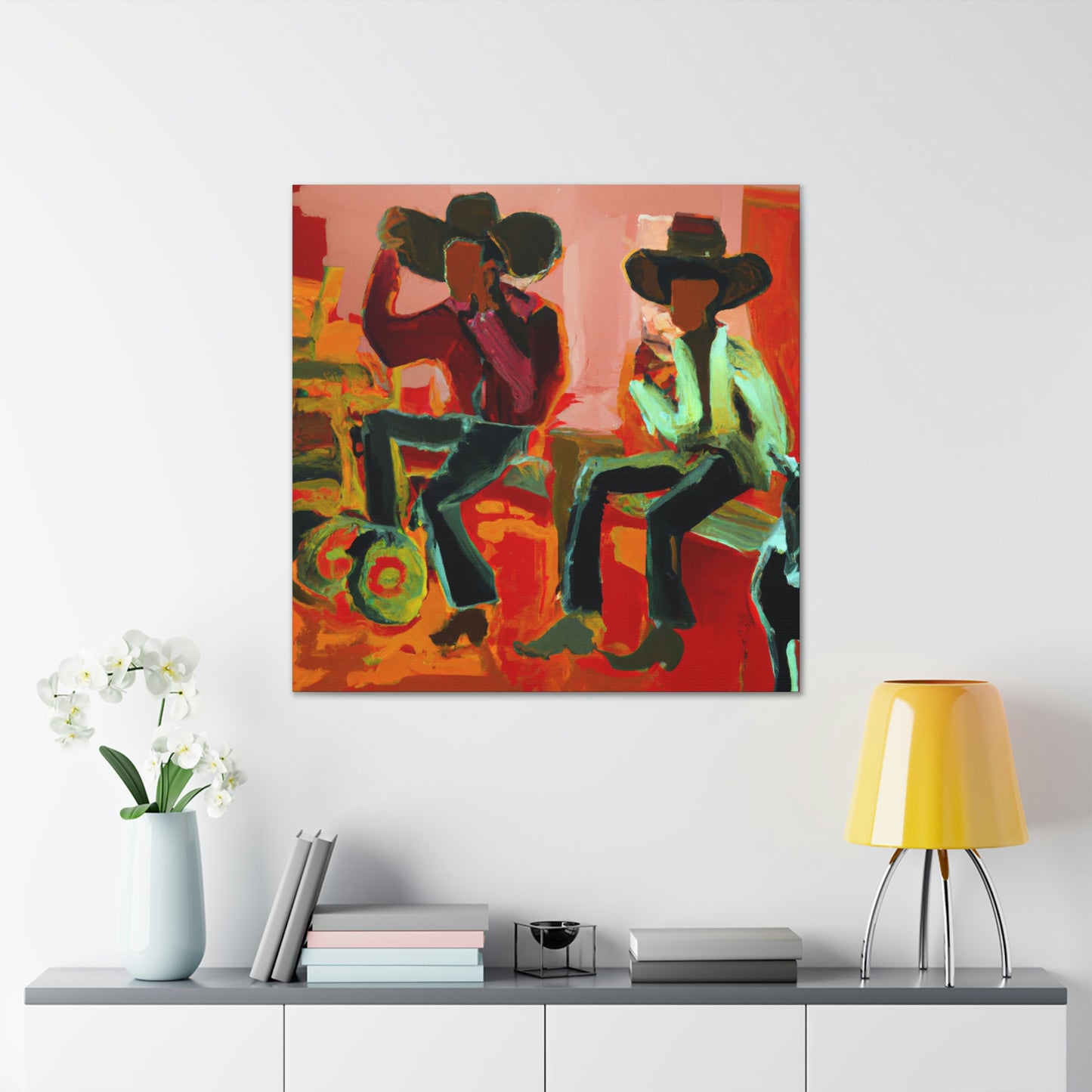 "Cowboy On The Fence" - Canvas