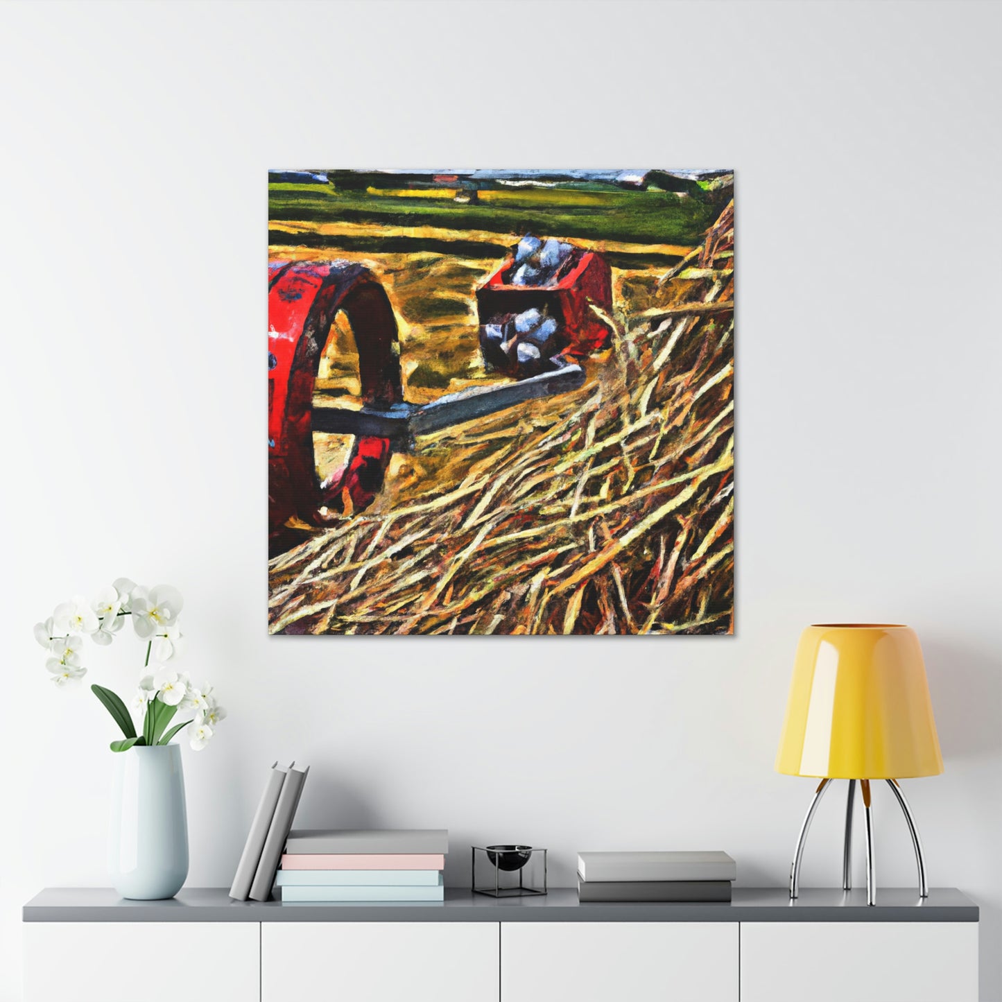 "Hay Balers Bustling Color" - Canvas