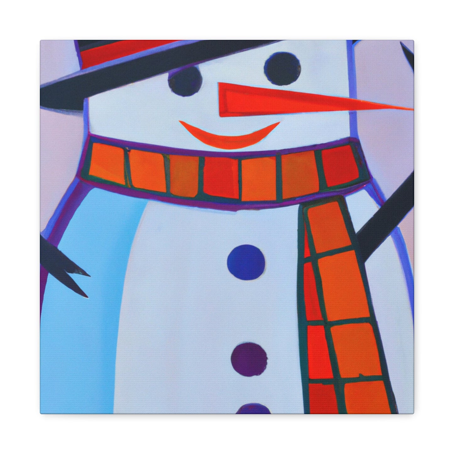 "Frosty Art Deco Snowman" - Canvas