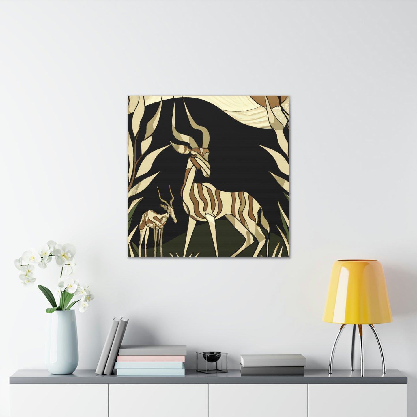 "Gazelle in Art Deco" - Canvas