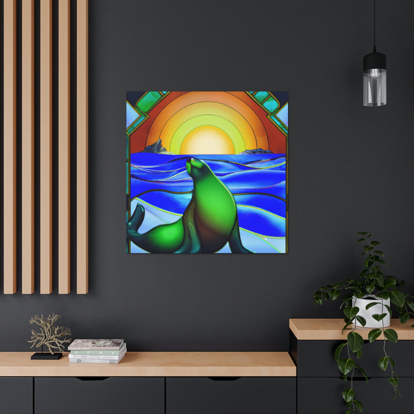 "Serene Sea Lion Sleek" - Canvas