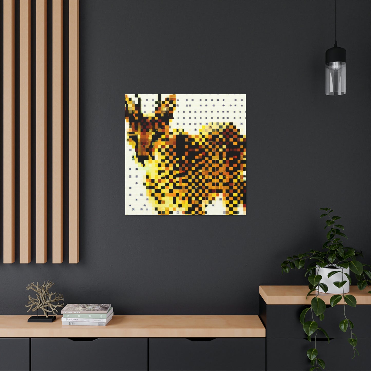 Caracal in Pointillism - Canvas