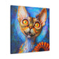 "Devon Rex Regal Portrait" - Canvas