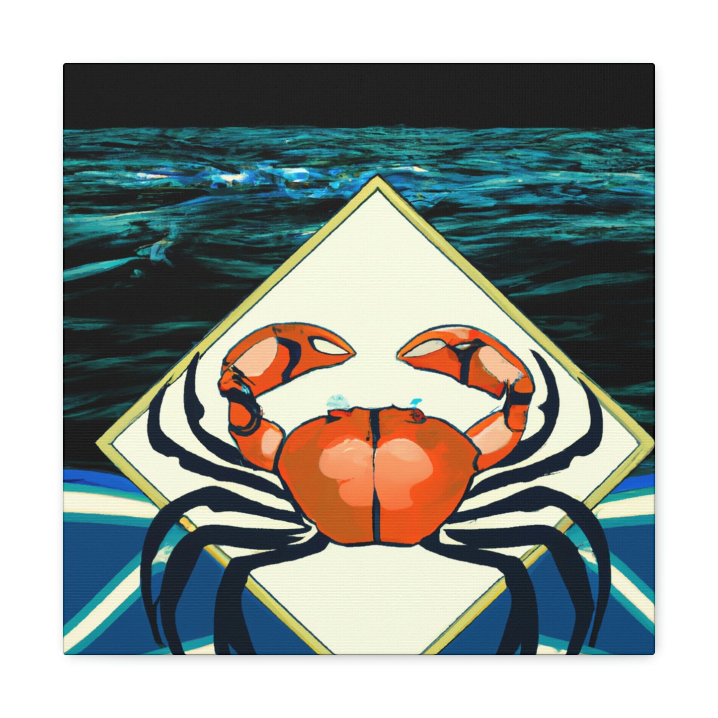 "Crab's Deco Dance" - Canvas