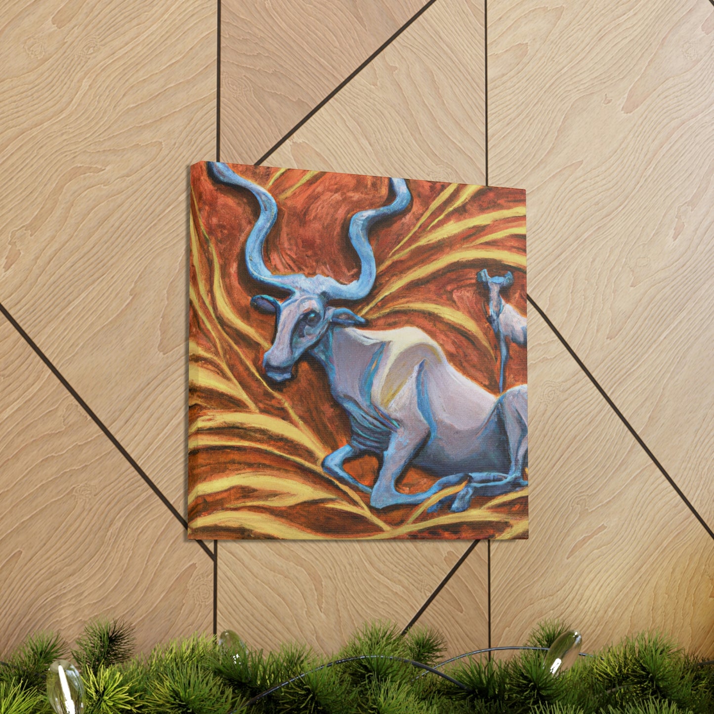 Wildebeest in Deco - Canvas