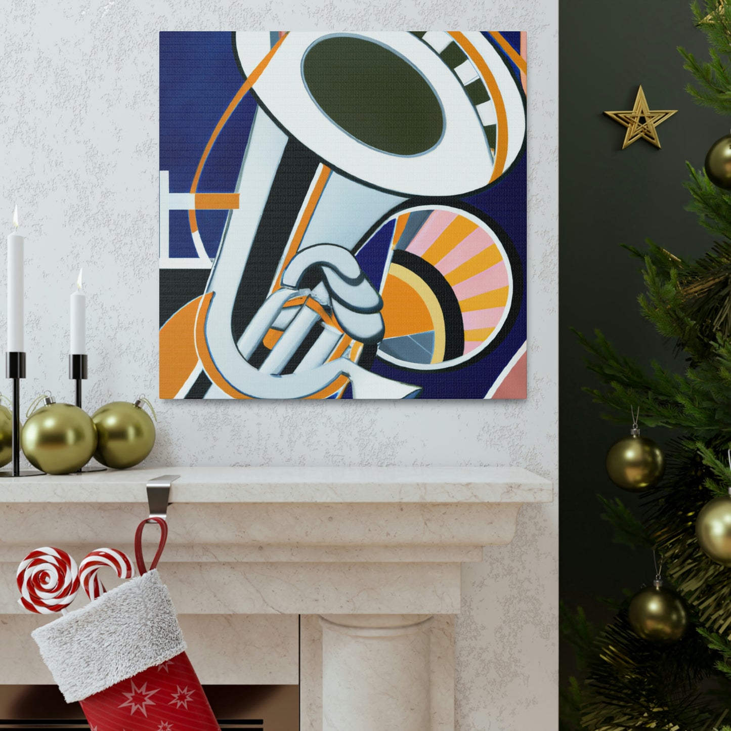 Rising Art Deco Trumpet - Canvas