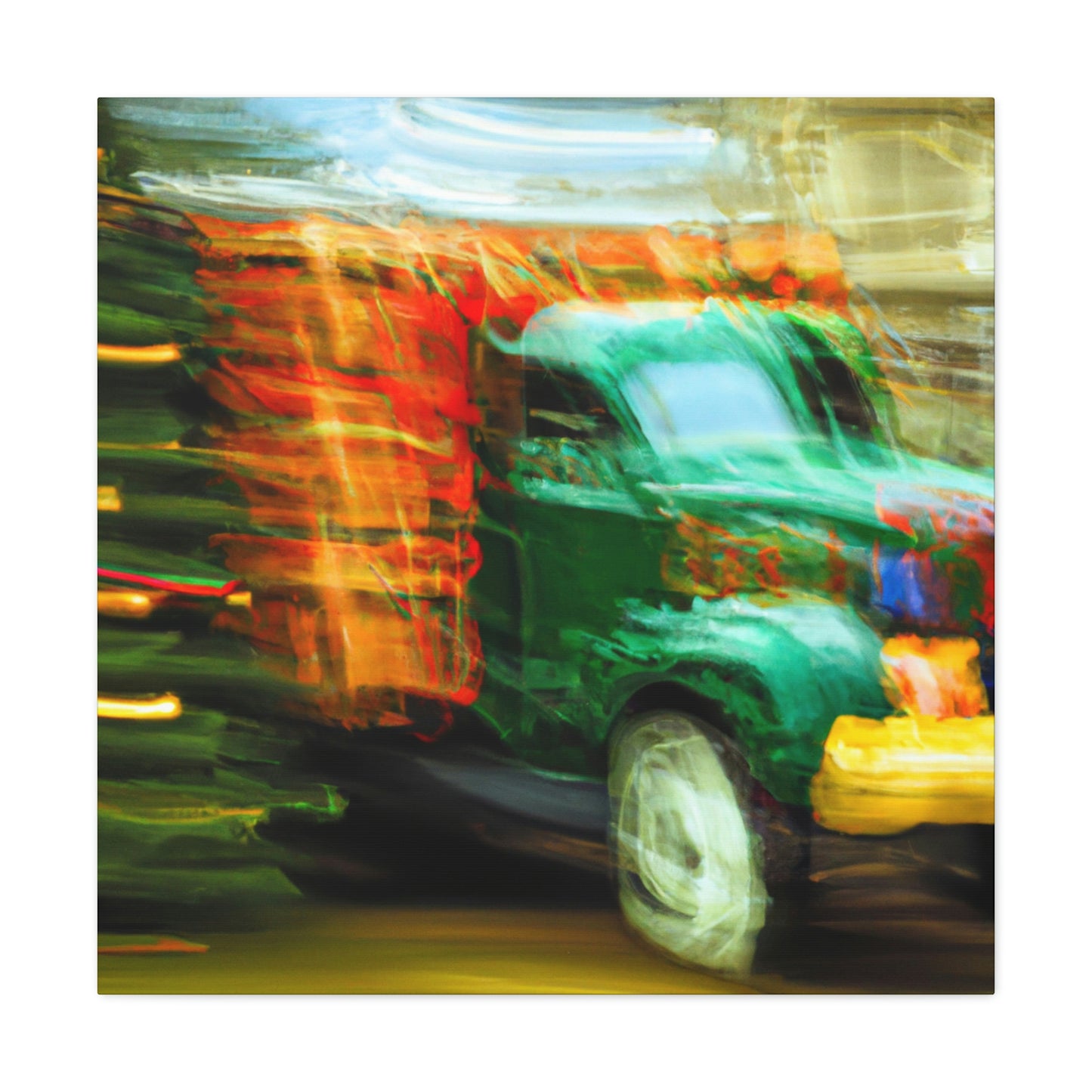 "Truck with Christmas Cheer" - Canvas