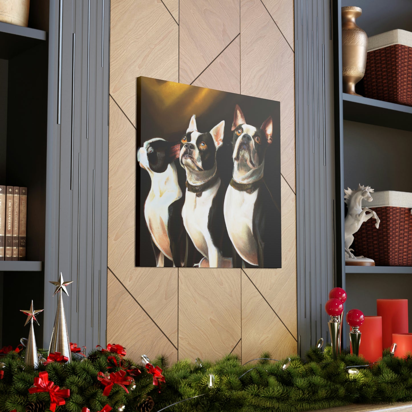 "Boston Terrier Elegance". - Canvas