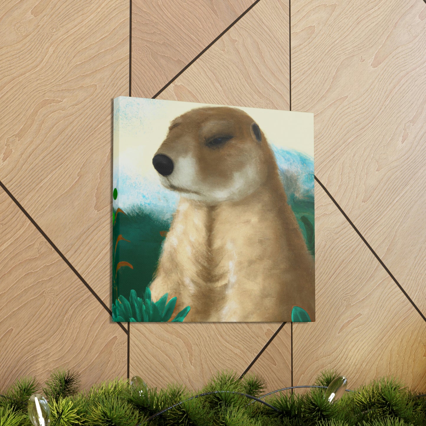 "Prairie Dog Art Deco" - Canvas