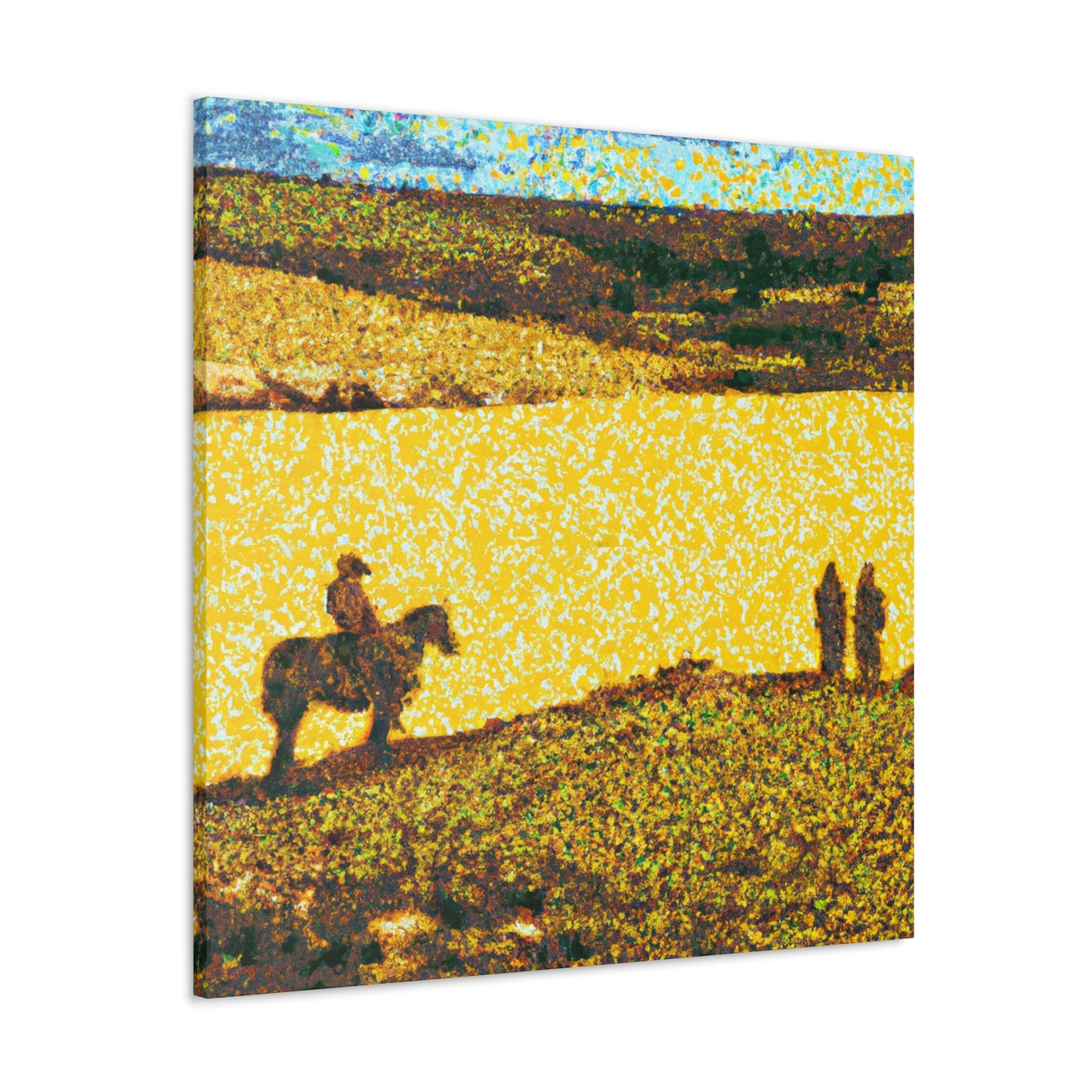 "Ranching in Pointillism" - Canvas