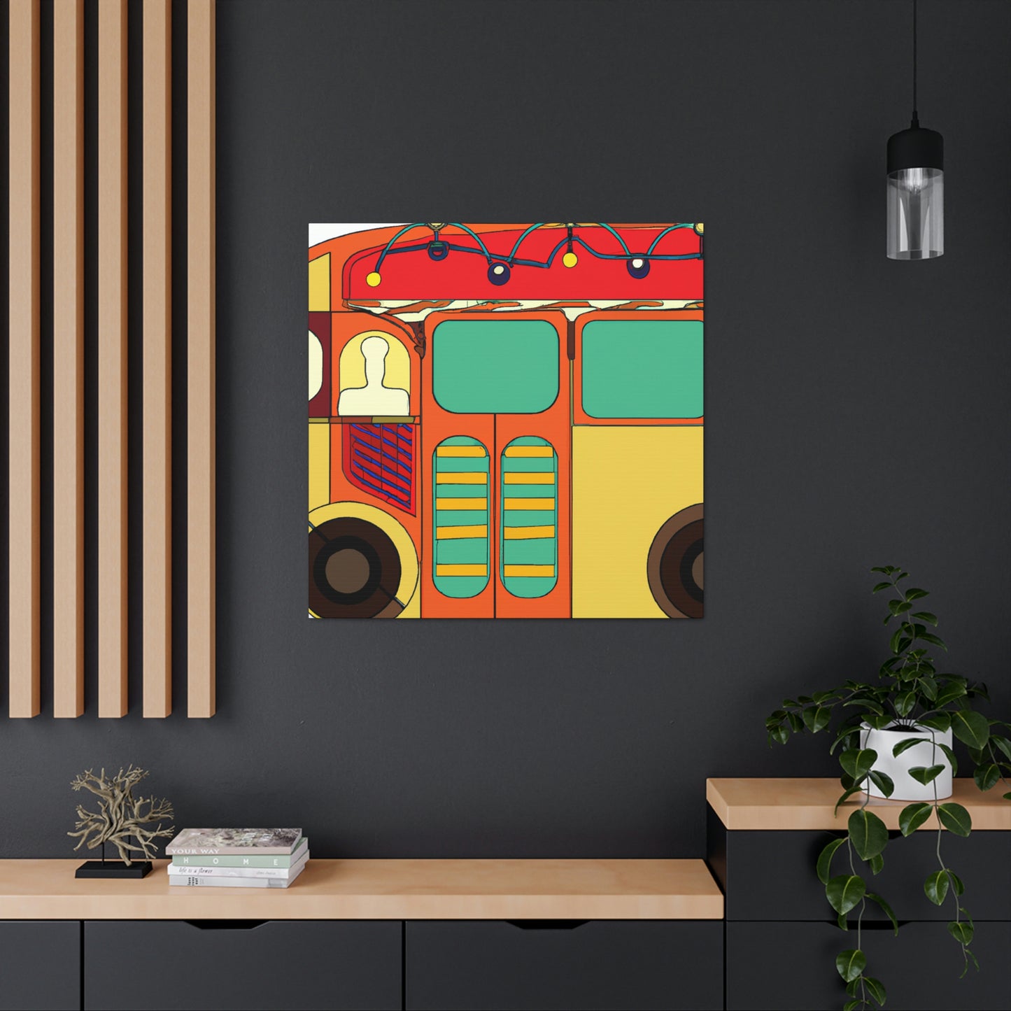 "Bus In Art Deco" - Canvas