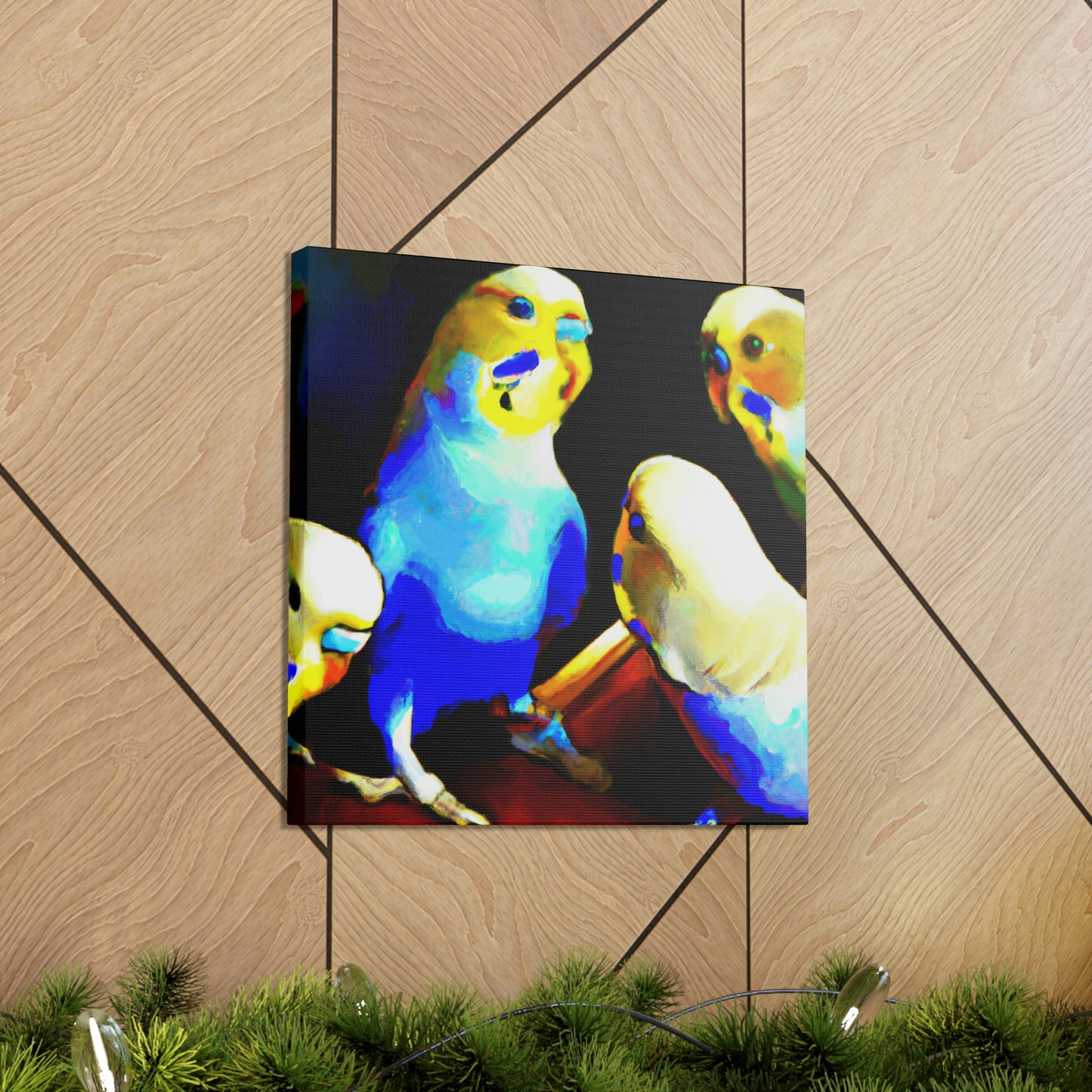 Parakeets in Deco - Canvas