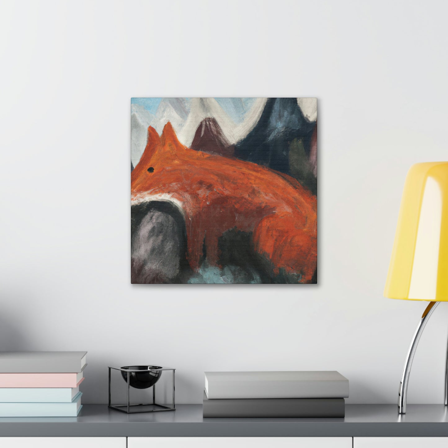 Fox in Moonlight Glow - Canvas