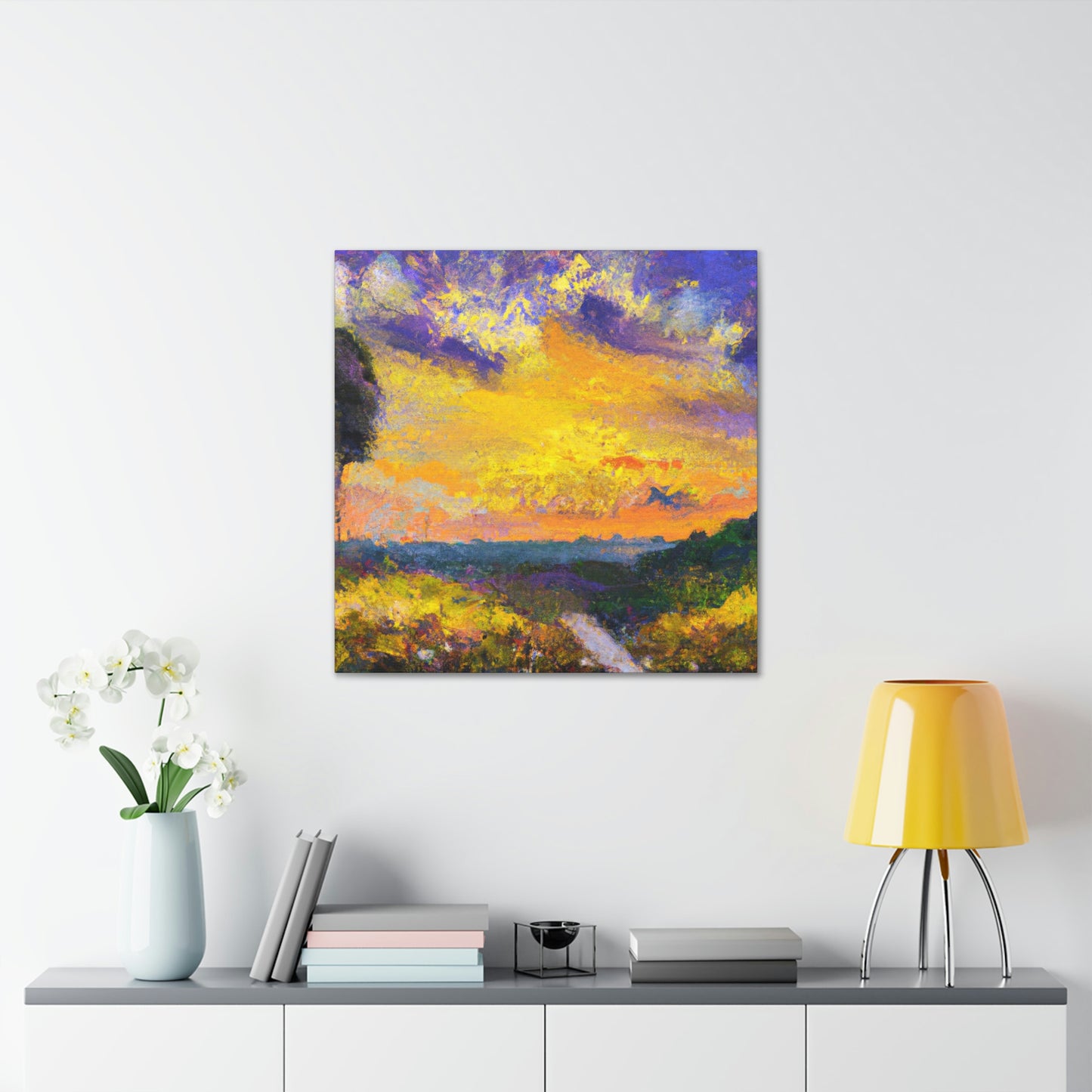 "Auroral Impasto Sunset" - Canvas