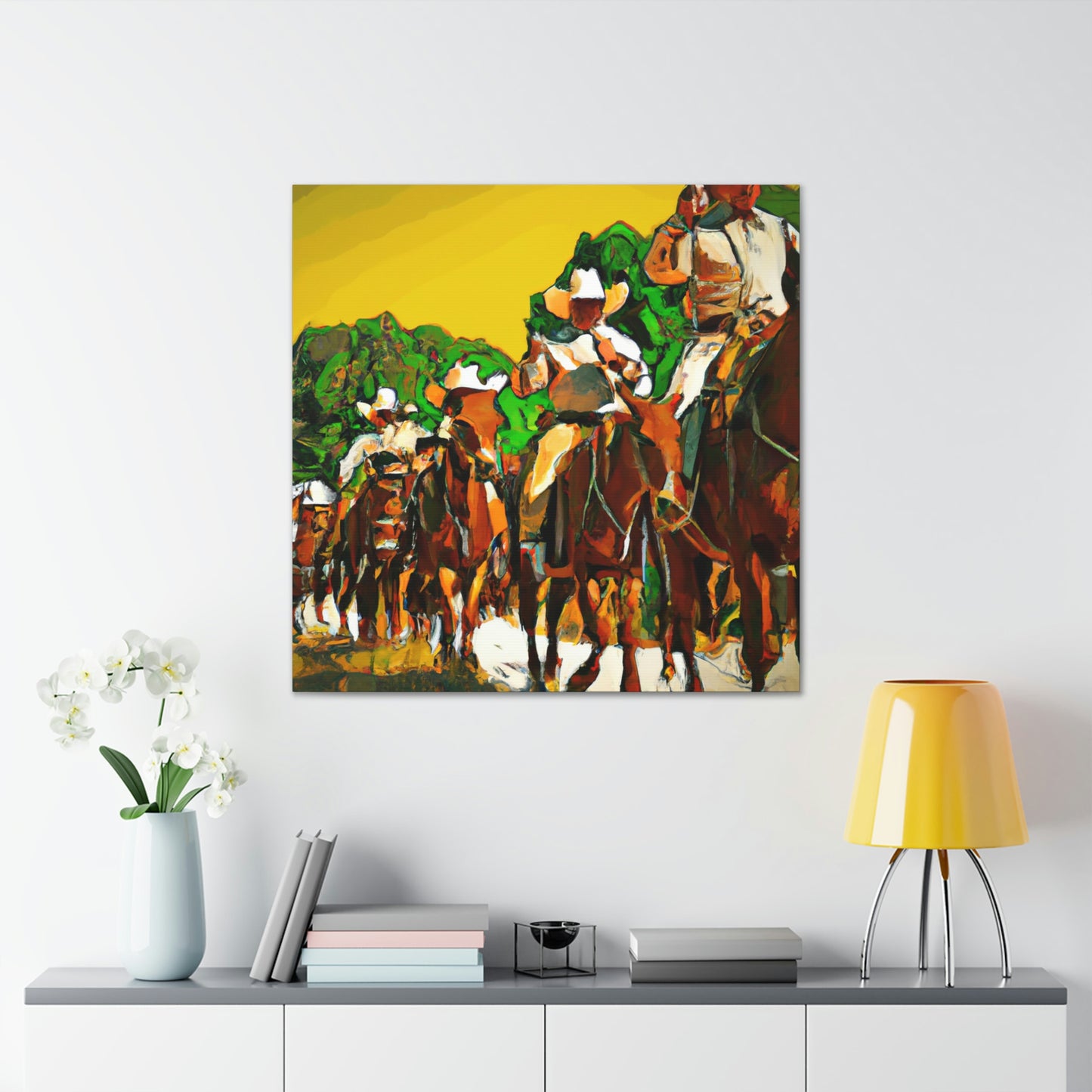 Herding the Cattle Sunrise - Canvas