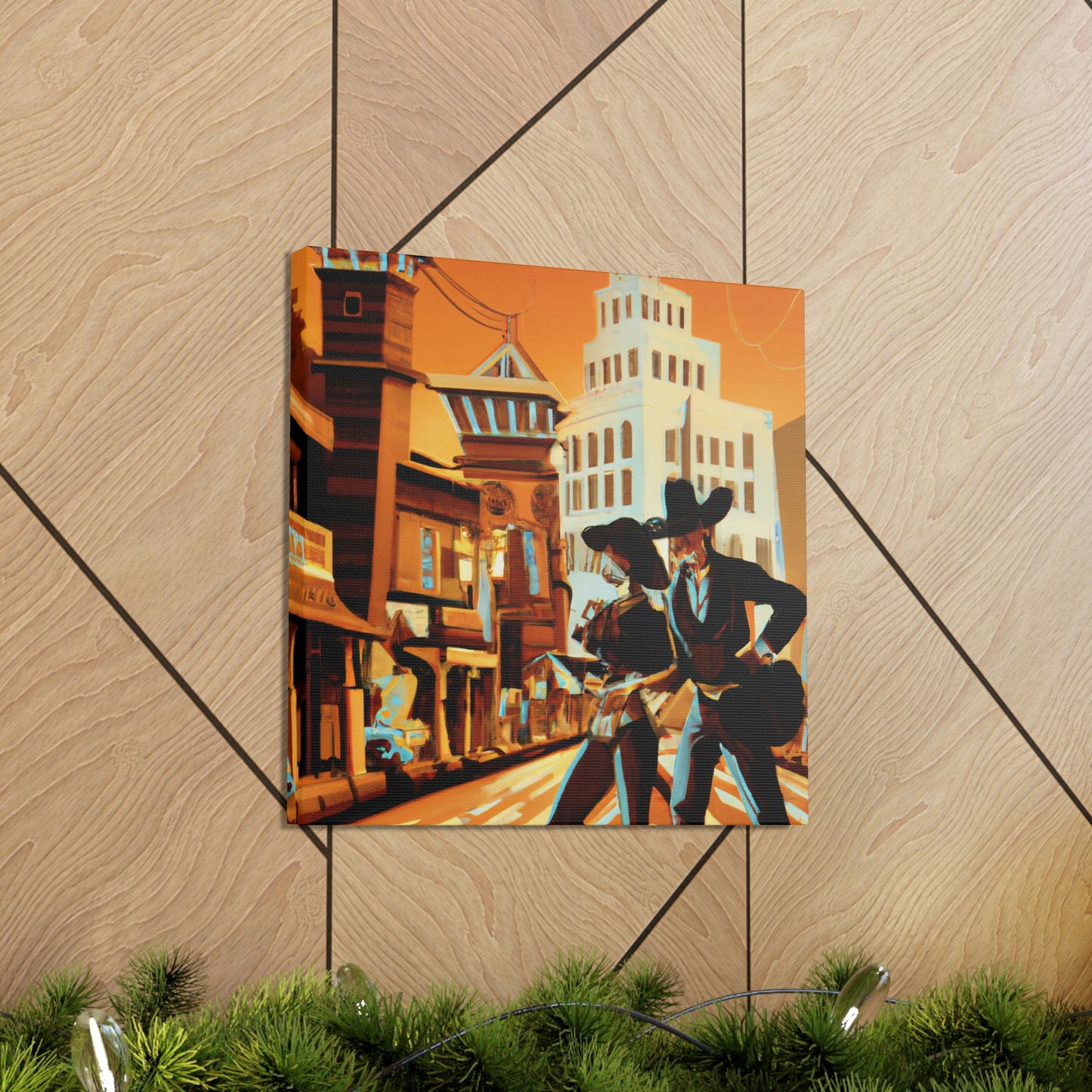 "Old West Glitz City" - Canvas