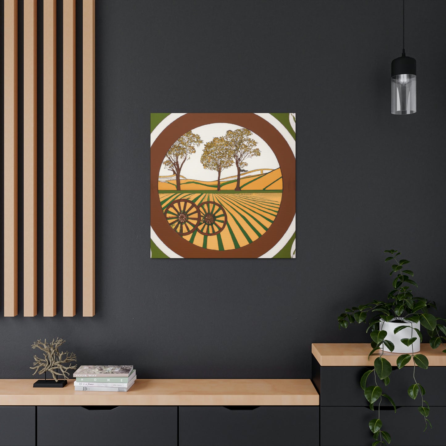 "Wagon Wheel: Deco Shine" - Canvas