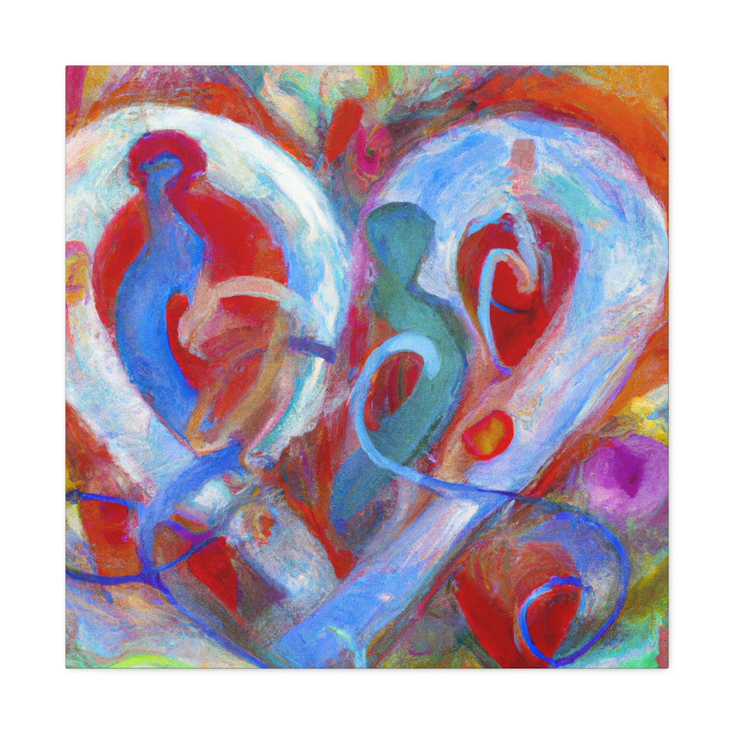 Twined Love Hearts - Canvas