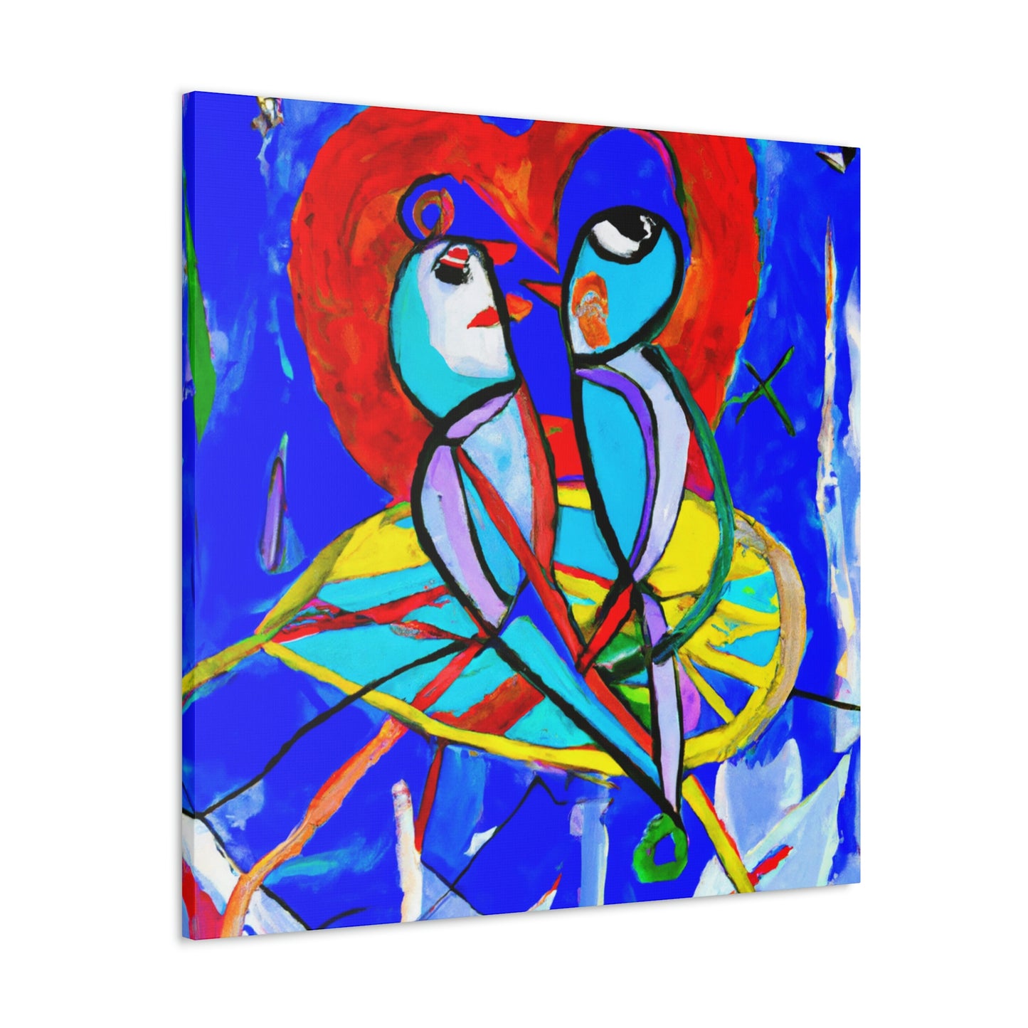 "Lovebirds On A Wire" - Canvas