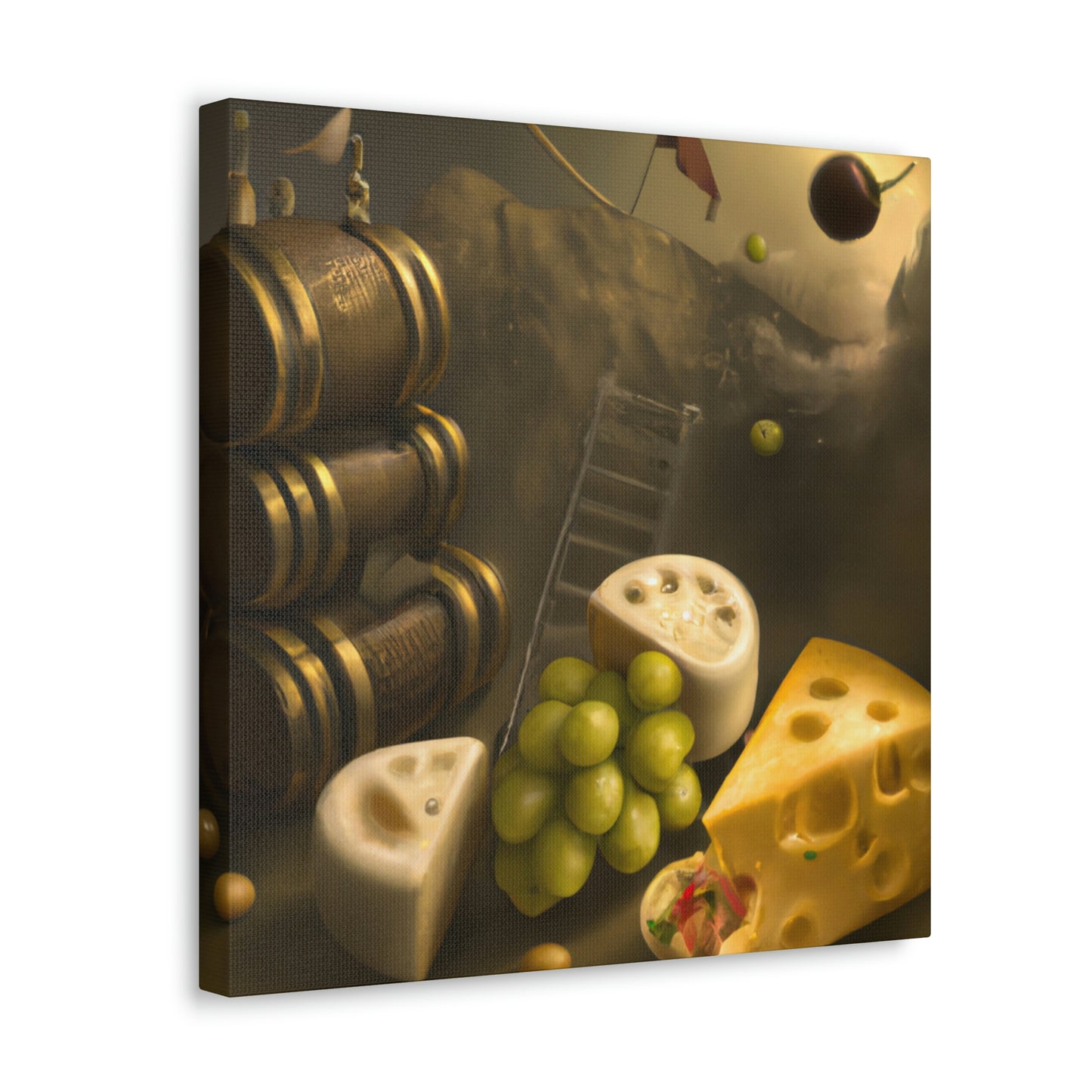 "Cheese Grapes Steampunk" - Canvas