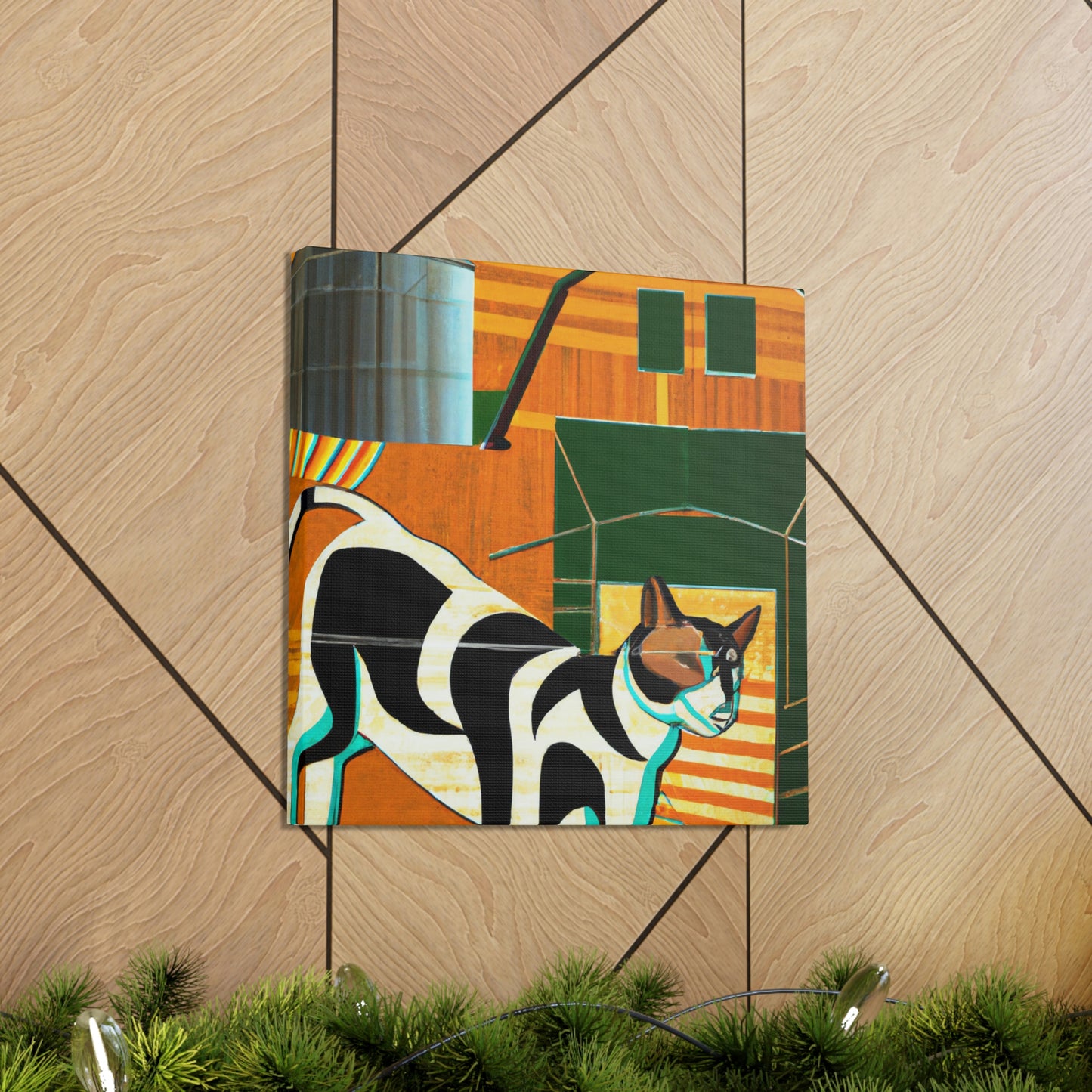 "Barn Cat Art Deco" - Canvas