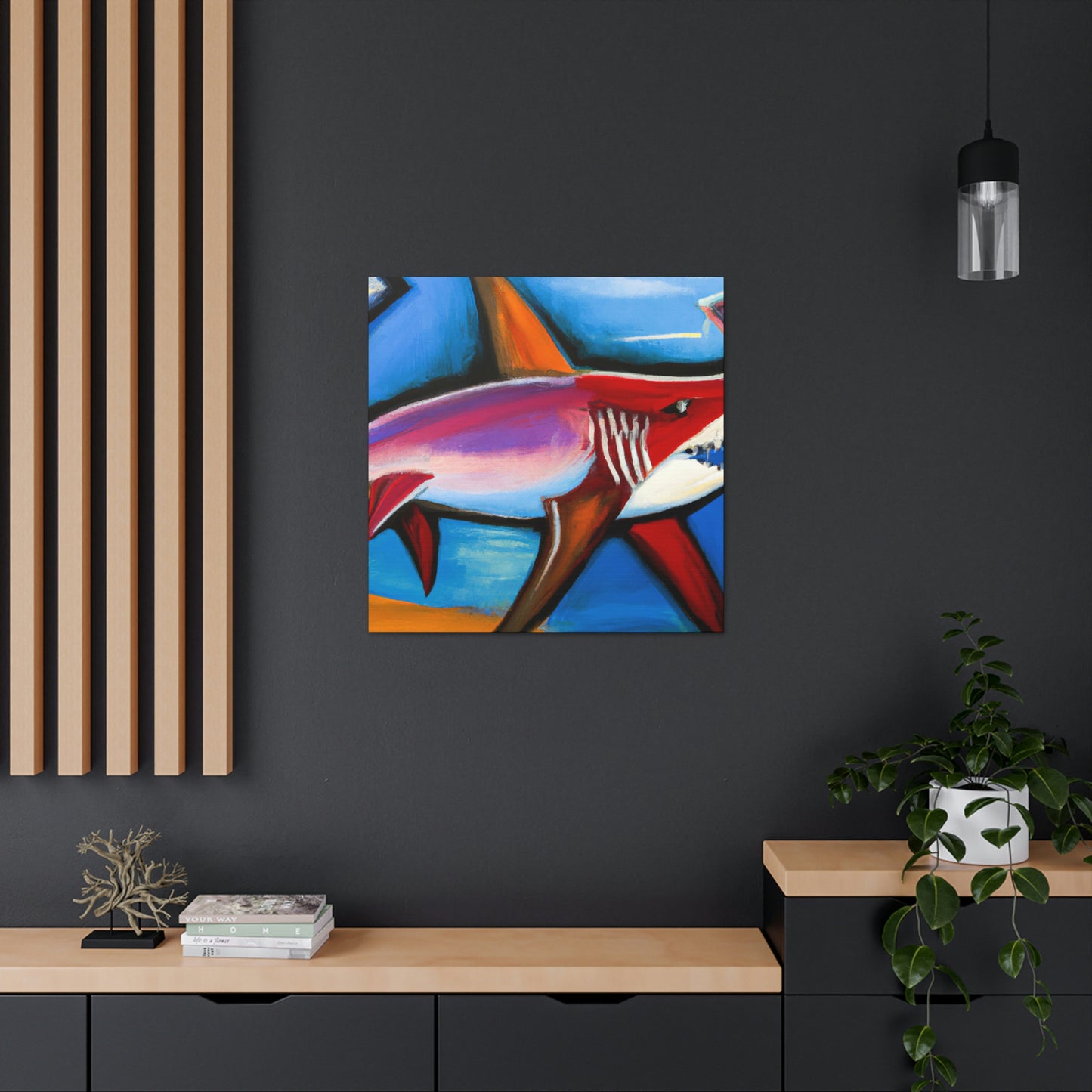 "Fearsome Shark Swimming" - Canvas