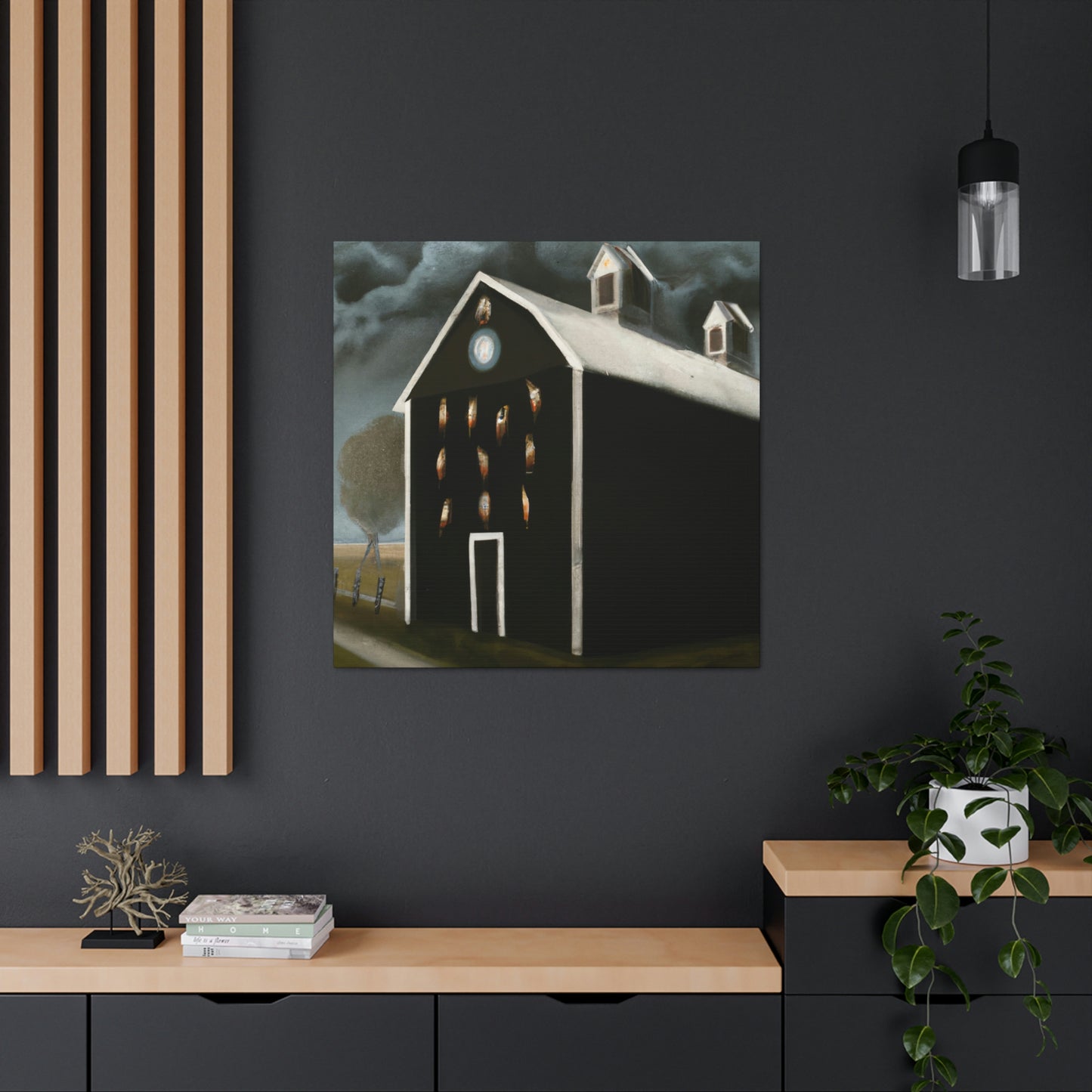 Barns in Art Deco - Canvas