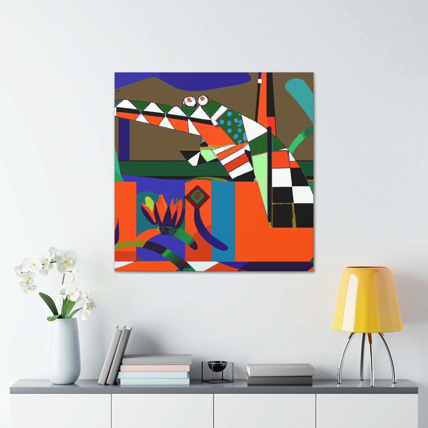 "Crocodile Art Deco" - Canvas