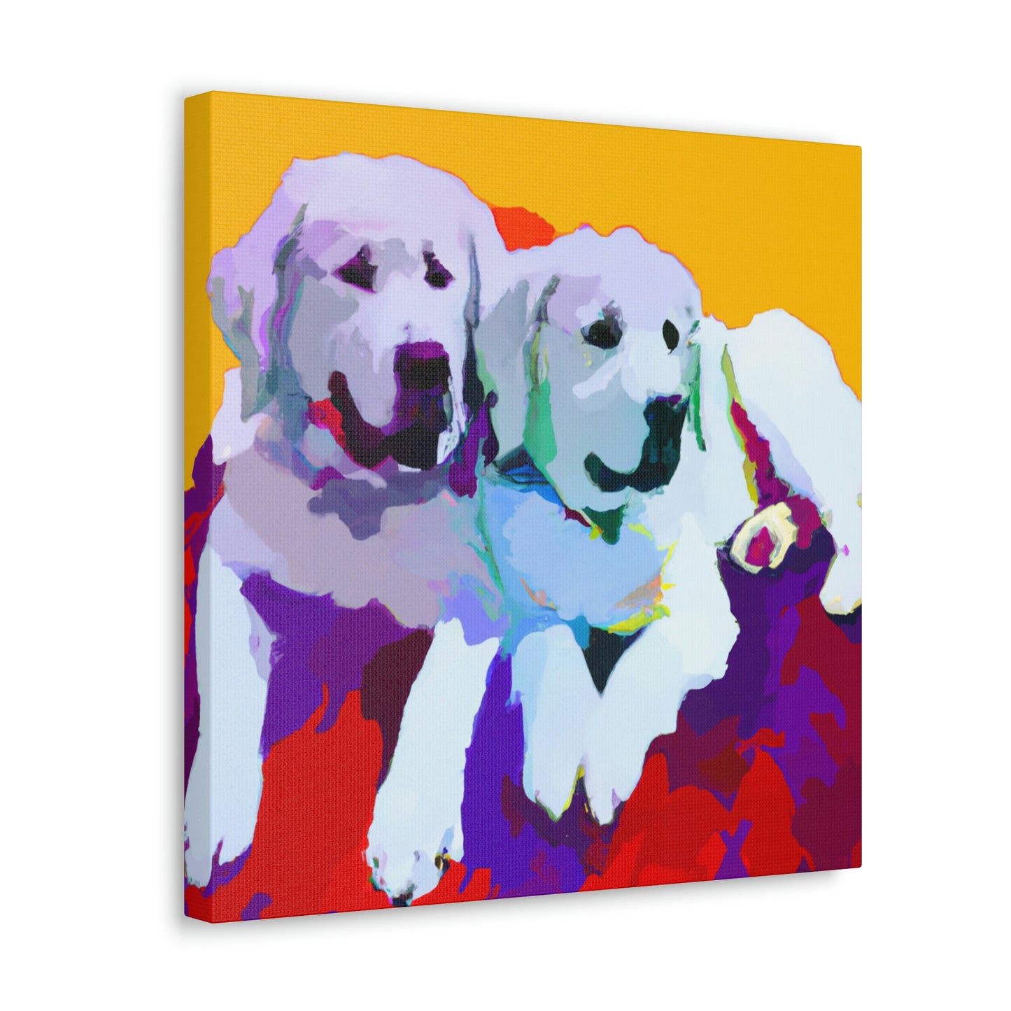 "Great Pyrenees Snowscape" - Canvas