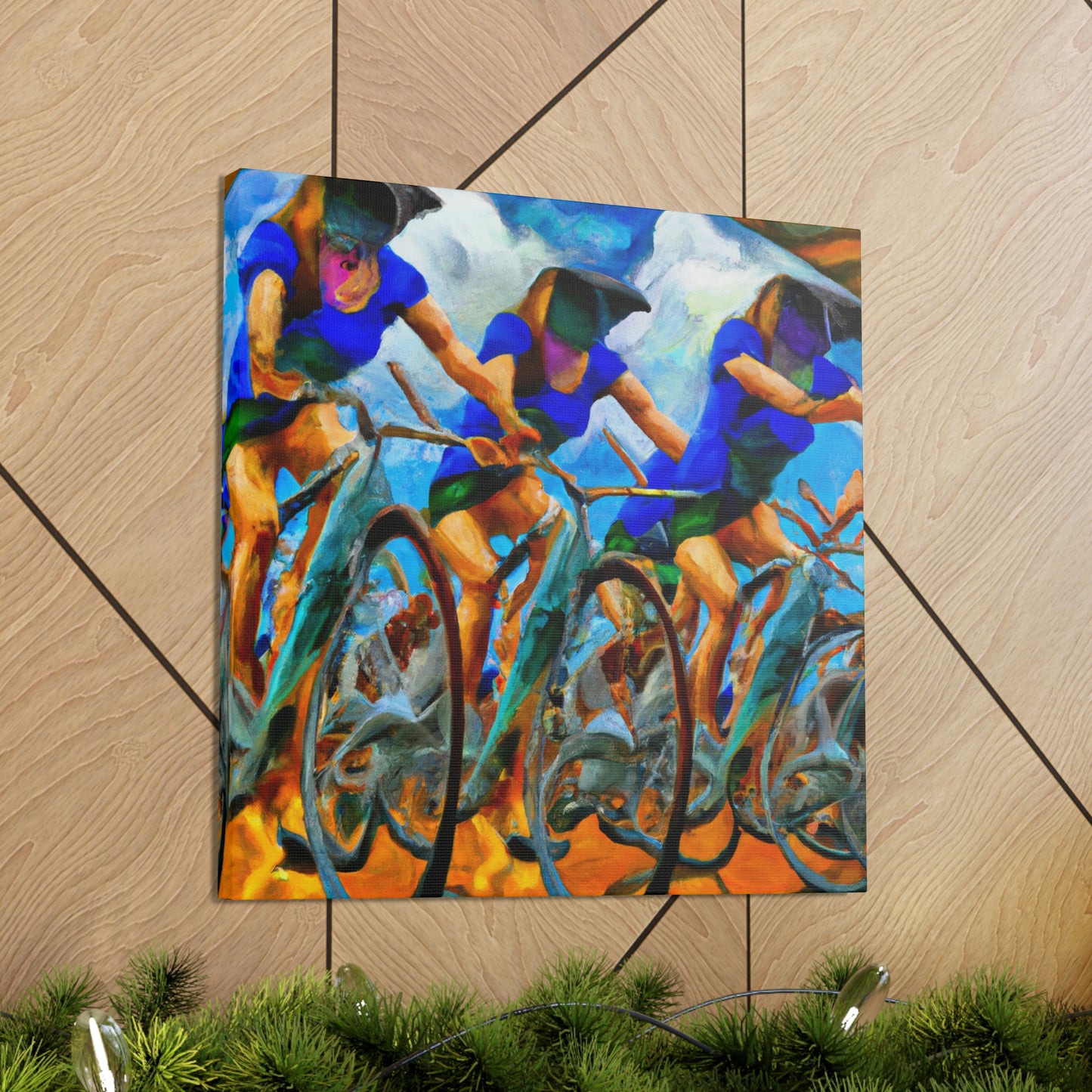 Biking Through Dreamscape - Canvas