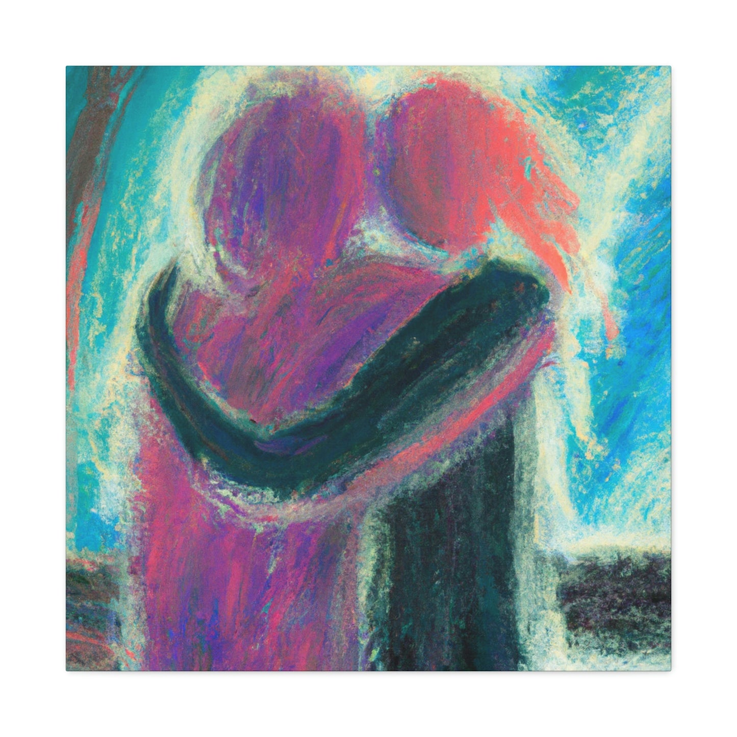 "Couples in Romantic Embrace" - Canvas