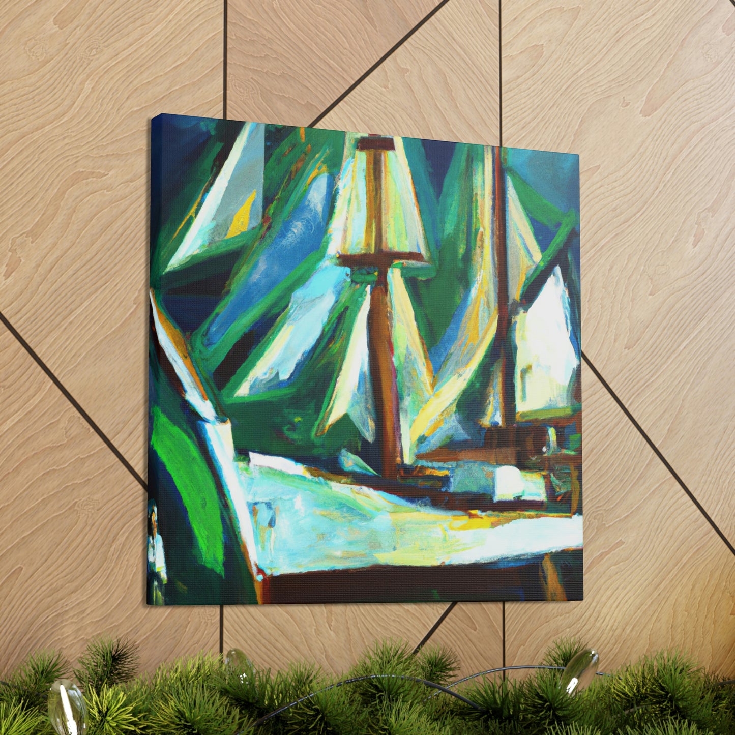 Boat on Blue Sea - Canvas