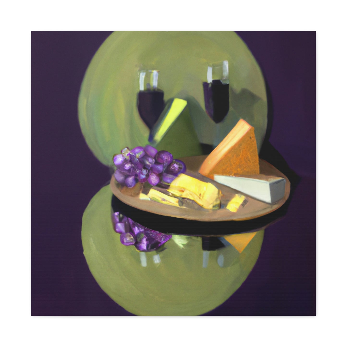 Grapes and Cheese Feast - Canvas