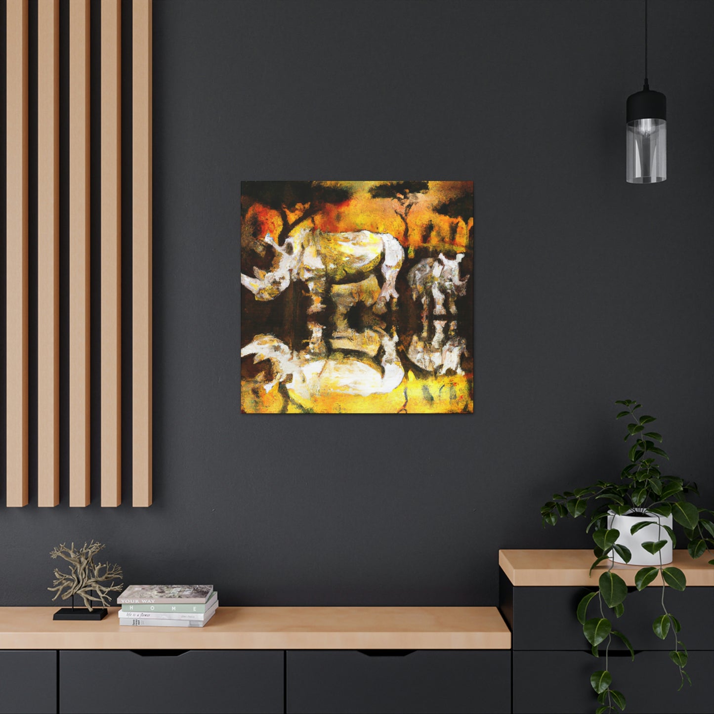 Rhinoceros in Deco - Canvas