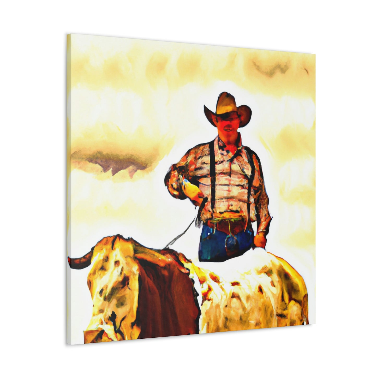 Cowhide's Rustic Charm - Canvas