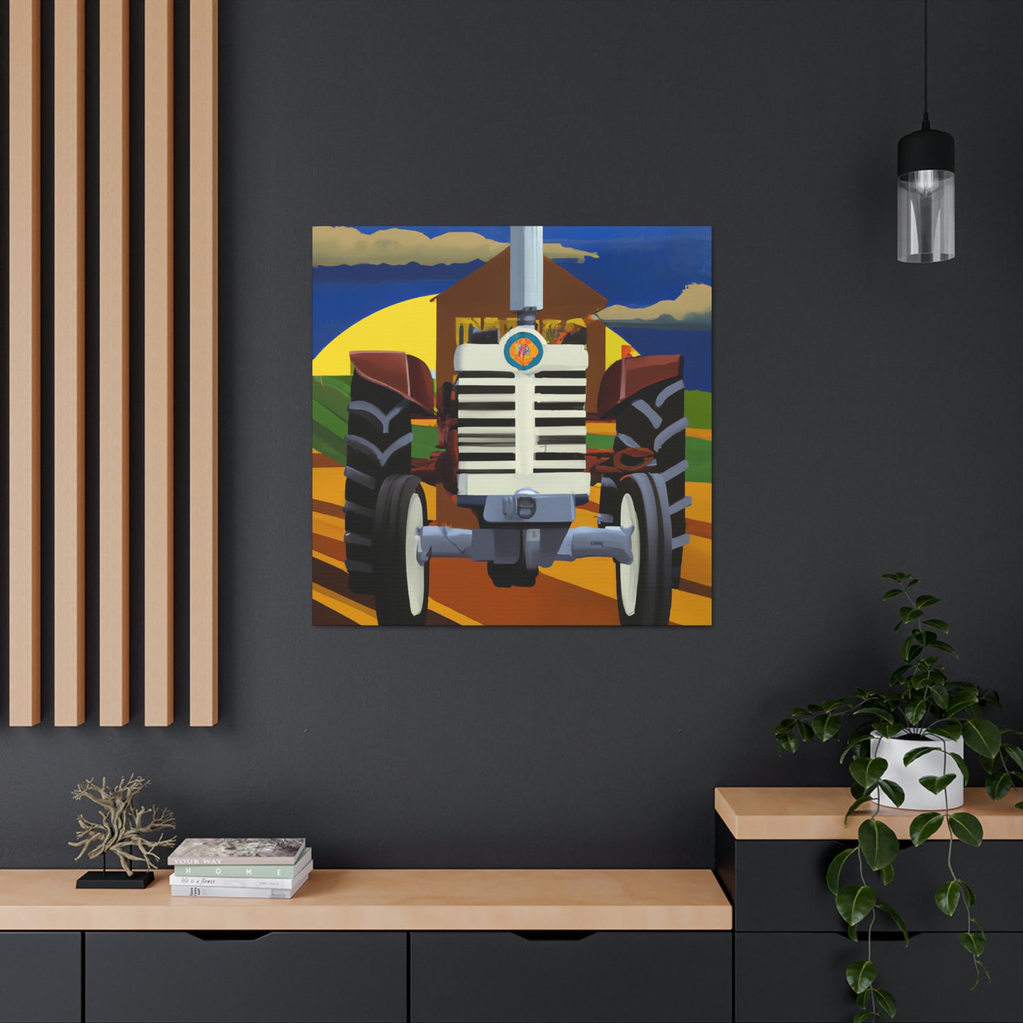 Tractor in Art Deco - Canvas