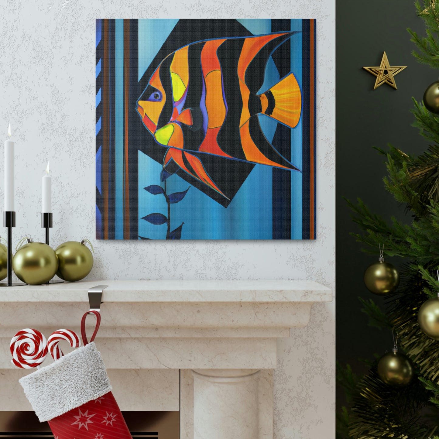 "Stardust Celestial Angelfish" - Canvas