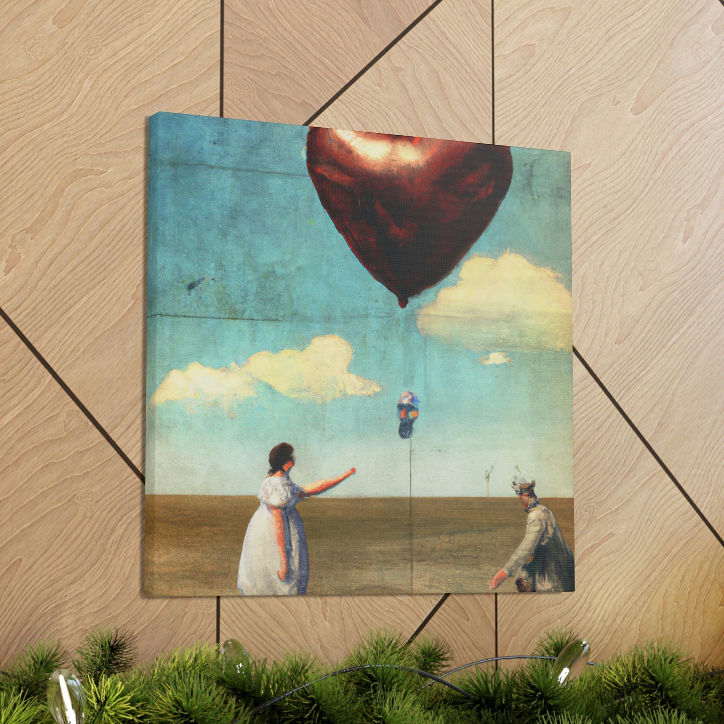 "Heart Balloon Ascension" - Canvas